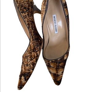 Manolo Blahnik Cowhide Stiletto Heels